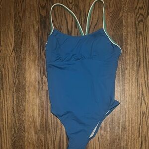 TYR Blue One Piece Swimsuit Athletic Cut